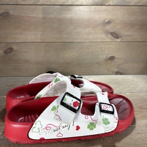 birkenstock birki womens size 9 shoes red love clover comfort sandals - Picture 2 of 11